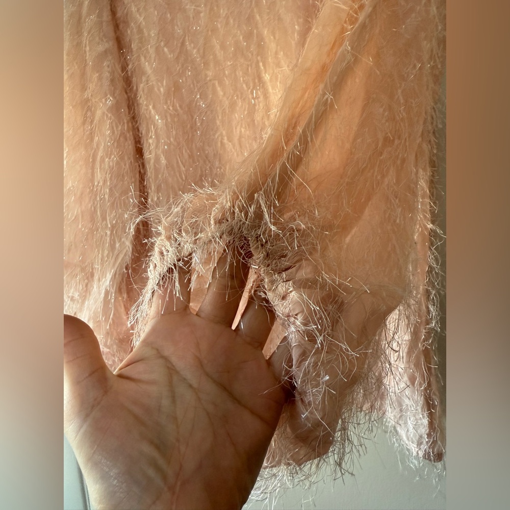 New! Jodifl Solid Pink Eyelash Tinsel Sweater V-Neck Long Sleeve Sparkle Large - Picture 11 of 11